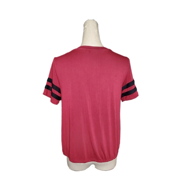 No Boundaries Burgundy Tie Waist Top Sz L - Picture 3 of 5